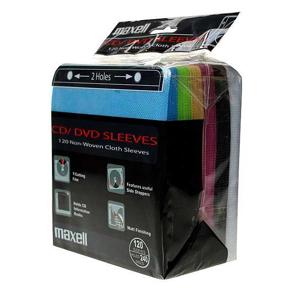 Maxell CD/DVD 120 Χρωματιστά φακελάκια (240discs) 2 Holes 303428.00.CN