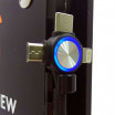 Καλώδιο Φόρτισης Φωτιζόμενο USB σε Micro USB, Type C & 8-pin, σπιράλ, Μαύρο