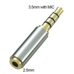 Μετατροπέας stereo jack από 3.5mm Αρσενικό σε 2.5mm Θηλυκό για όλα τα handsfree ακουστικά με μικρόφωνο