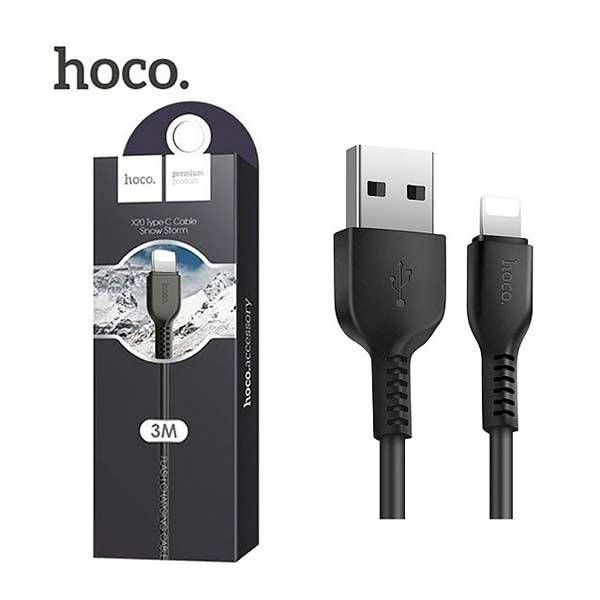 Hoco Premium USB X20 Lightning Cable Snowy Spirit Μαύρο 3m για iPhone