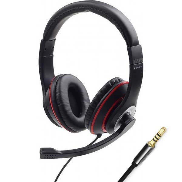 Ακουστικά με μικρόφωνο handsfree Gembird MHS-03 BKWT BKRD μαύρο με λευκό ή κόκκινο 4pin