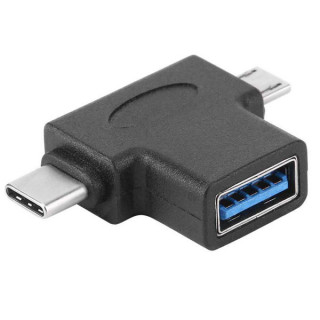 Αντάπτορας USB 3.0 (F) σε USB Type-C & Micro CAB-U117, μαύρο