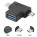 Αντάπτορας USB 3.0 (F) σε USB Type-C & Micro CAB-U117, μαύρο