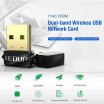 Edup EP-AC1651 650Mbps Dual Band Nano Wireless Adapter Αντάπτορας Δικτύου USB WiFi