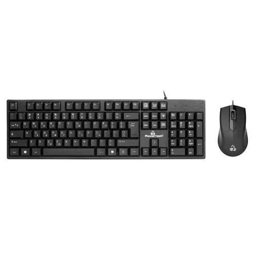 Σετ Πληκτρολόγιο - Ποντίκι Powertech PT-1075 Wired Black Ενσύρματο