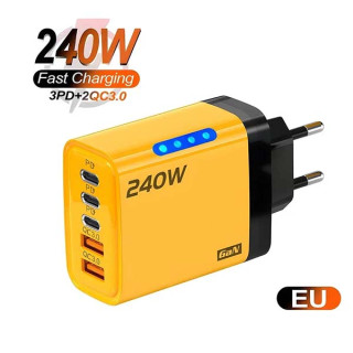 Φορτιστής για Smartphone Quick Travel Charger 240W GaN 5port (2type-a+3type-c)