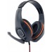 Ακουστικά με μικρόφωνο handsfree Gembird GHS-03-O μαύρο με πορτοκαλί 4pin CTIA