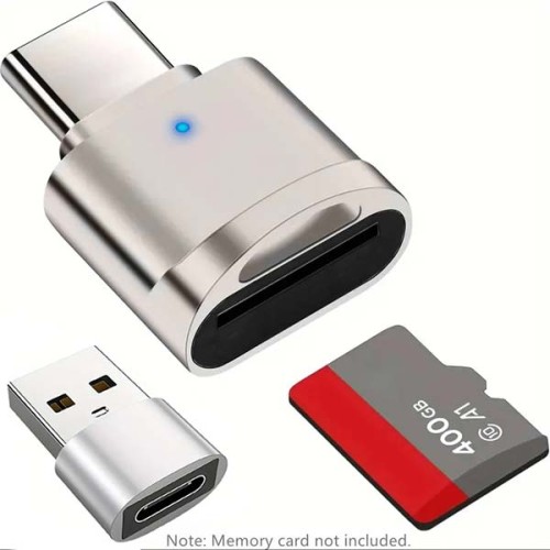 Mini Card Reader για MicroSD 2in1 με θύρα Type-C & Adaptor Mini Card Reader για MicroSD 2in1 με θύρα Type-C & Adaptor