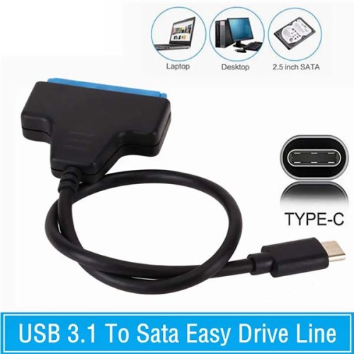 Καλώδιο SATA III 22pin σε USB-C για σύνδεση SSD HDD δίσκων 2.5 ιντσών Καλώδιο SATA III 22pin σε USB-C για σύνδεση SSD HDD δίσκων 2.5 ιντσών