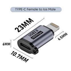 Μετατροπέας USB Type-C Θηλυκό σε IPhone Lightning Αρσενικό Connector Adapter Converter