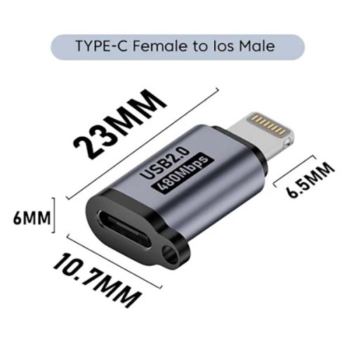 Μετατροπέας USB Type-C Θηλυκό σε IPhone Lightning Αρσενικό Connector Adapter Converter Μετατροπέας USB Type-C Θηλυκό σε IPhone Lightning Αρσενικό Connector Adapter Converter